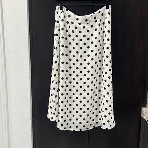 CeCe Button Front Polka Dot Skirt
